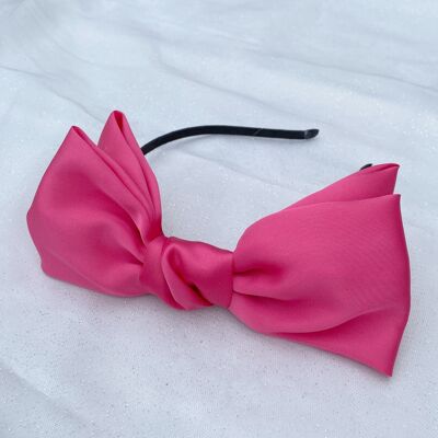 Bandeau Fascinator Bow Rose Vif