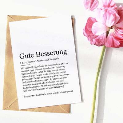 Definition "Gute Besserung" Grußkarte