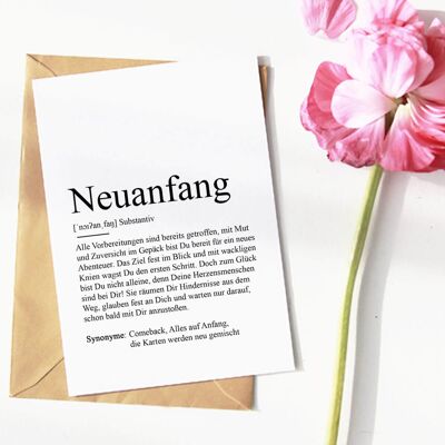 Definition "Neuanfang" Grußkarte