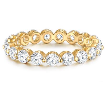 Ring yellow gold crystal white