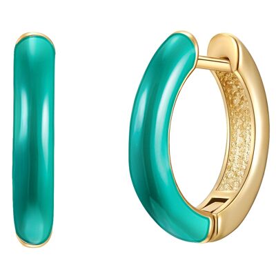 Hoop earrings yellow gold green