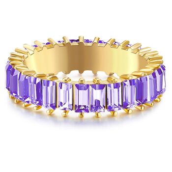 Bague or jaune cristal violet 1