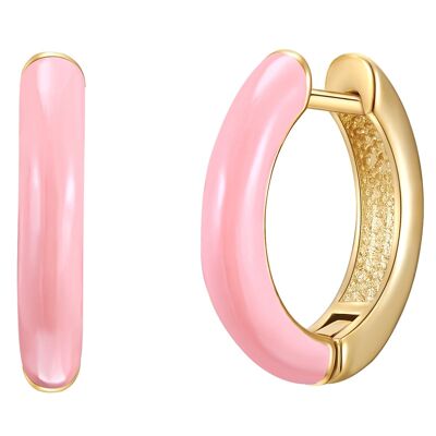 Creolen gelbgold rosa