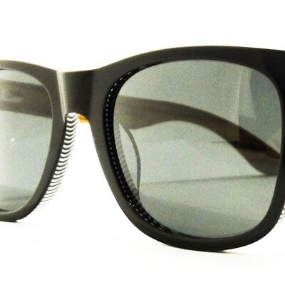 Sunglasses 214 -way sky - black & white acetate- black