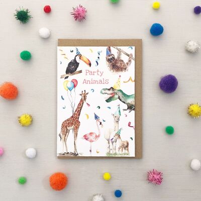 Party Animals Greetings Card