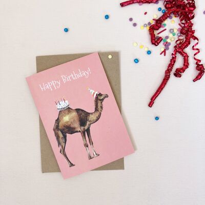 Tarjeta de cumpleaños camello