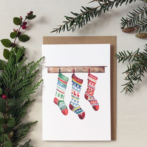 Christmas Stockings Greetings Card