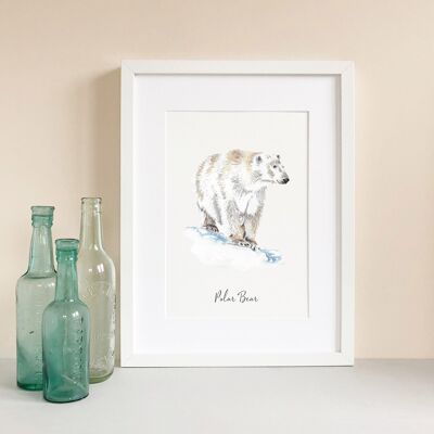 Impresión de arte fino de oso polar