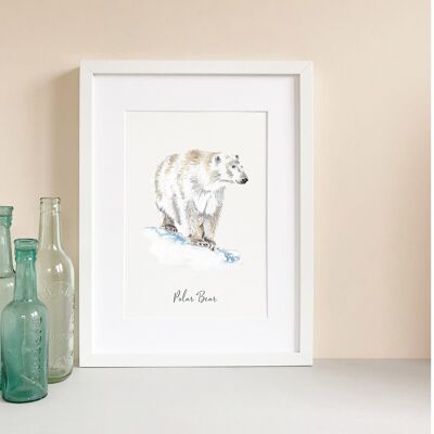Stampa d'arte dell'orso polare