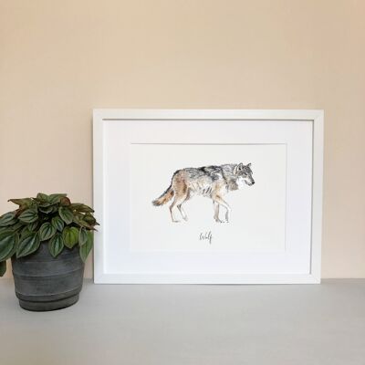 Wolf-Kunstdruck