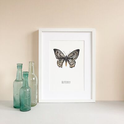 Watercolour Butterfly Art Print