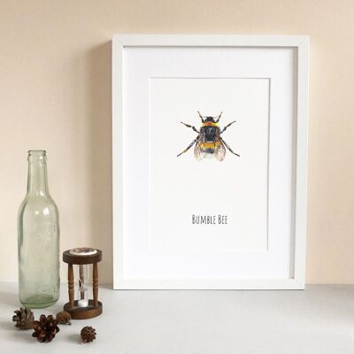 Stampa ad acquerello Bumble Bee Art