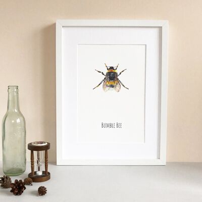 Stampa ad acquerello Bumble Bee Art