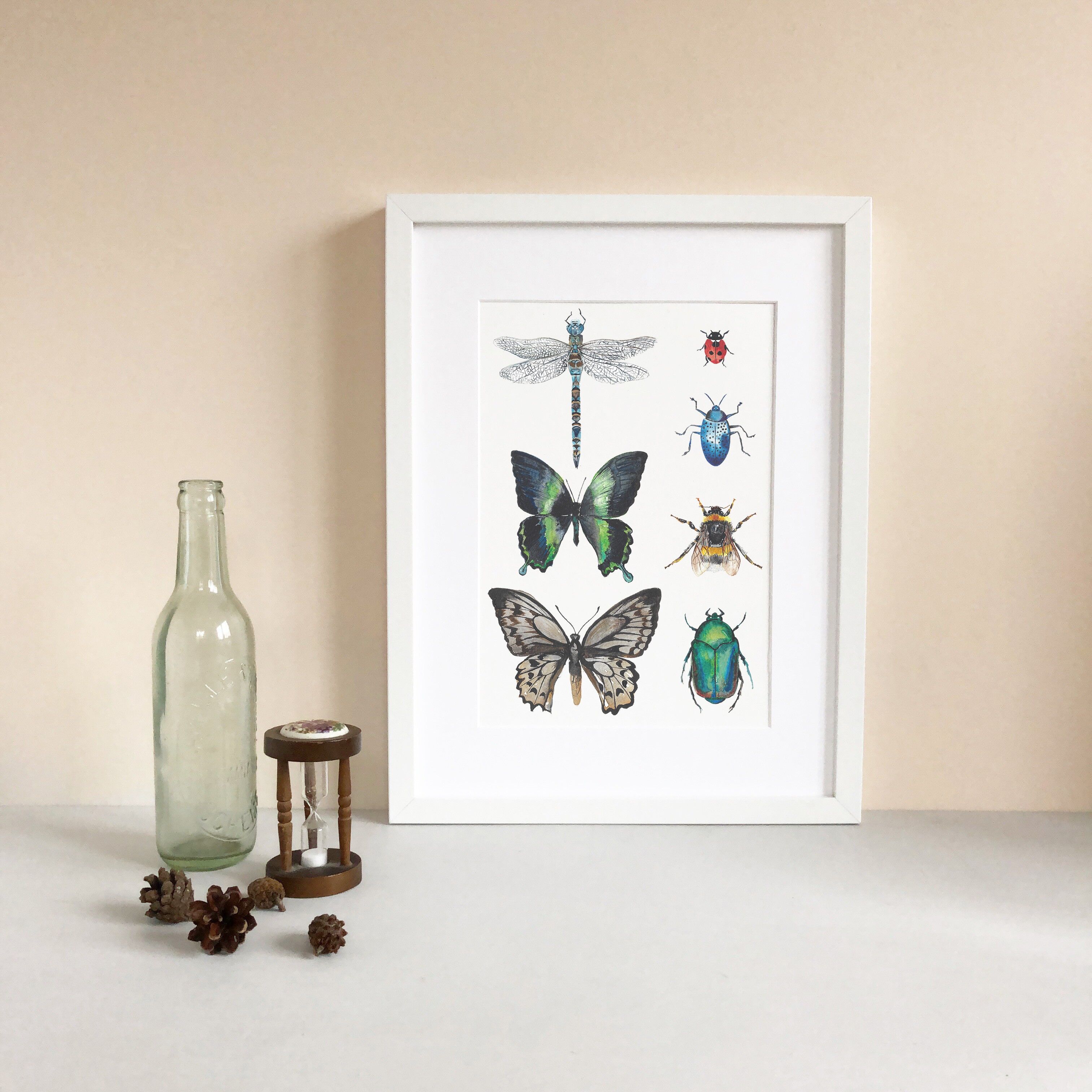 Stampa artistica di mini bestie dell'acquerello