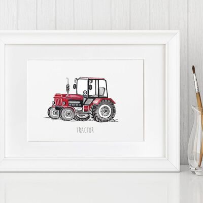 Traktor-Kunstdruck