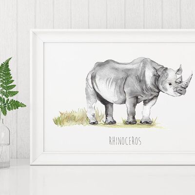 Rinoceronte Lámina artística