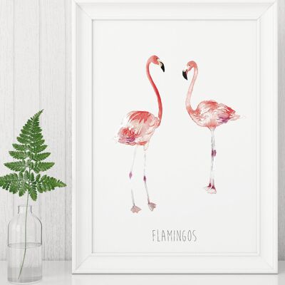 Flamingo-Kunstdruck