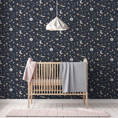 Stars Hand-Painted Children's Wallpaper