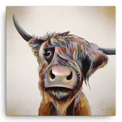 A Bad Hair Day Highland Cow Large Canvas