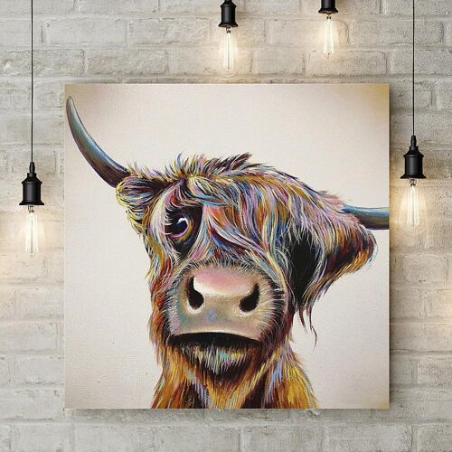 Large Canvas - A Bad Hair Day Highland Cow