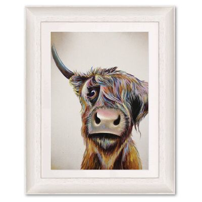 Stampa artistica giclée (A4/A3) - Una mucca delle Highland con i capelli brutti
