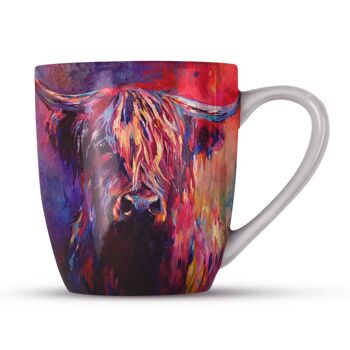 Mug en porcelaine tendre - Fini à la main - Vache rouge des Highlands 2