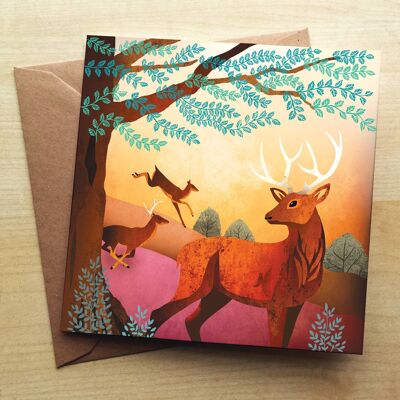 Red Deer Greetings Card