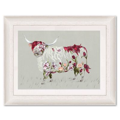 Giclée-Kunstdruck (A4/A3) – Rustikale Bonnie Highland Cow