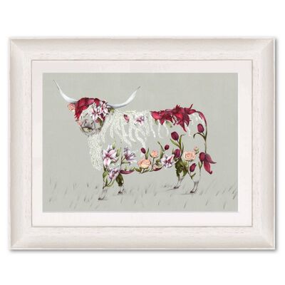 Stampa artistica giclée (A4/A3) - Mucca rustica Bonnie Highland