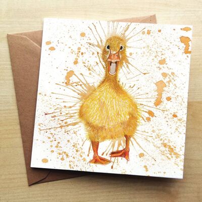 Splatter Duck Greetings Card
