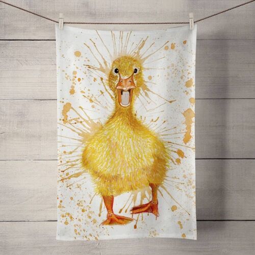 Cotton Tea Towel - Splatter Duck