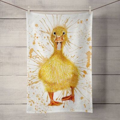Cotton Tea Towel - Splatter Duck