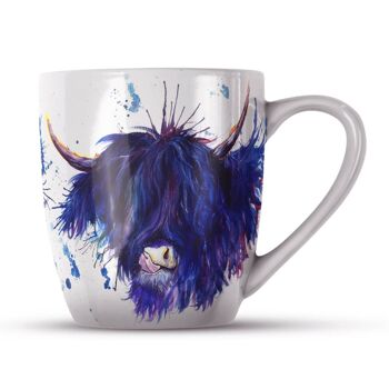 Mug en porcelaine tendre - Fini à la main - Splatter Highland Cow 2