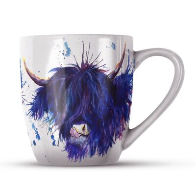 Tasse en porcelaine tendre - Splatter Highland Cow