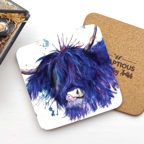 Coaster - Splatter Highland Cow