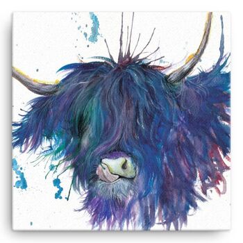 Grande toile - Splatter Highland Cow 2