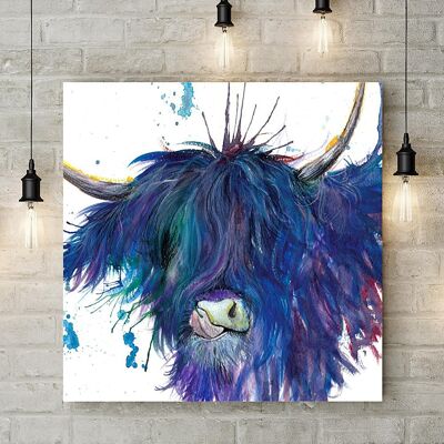 Große Leinwand - Splatter Highland Cow