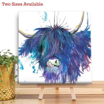 Leinwandbild Mini - Splatter Highland Cow