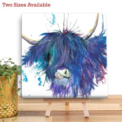 Splatter Highland Cow Mini Canvas