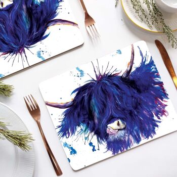 Set de table - Splatter Highland Cow 1