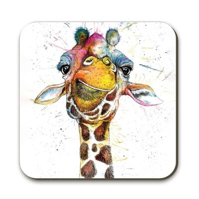Splatter Rainbow Giraffe Coaster