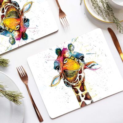 Placemat - Splatter Rainbow Giraffe