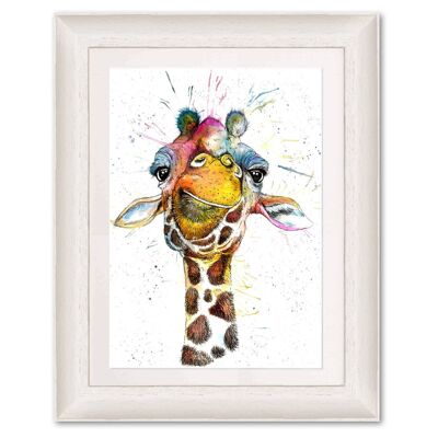 Giclée-Kunstdruck (A4/A3) – Splatter-Regenbogen-Giraffe