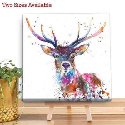 Canvas Mini - Splatter Rainbow Stag