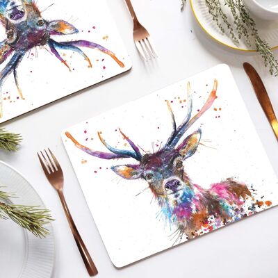 Placemat - Splatter Rainbow Stag