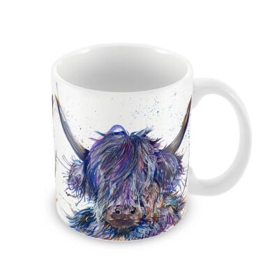 Splatter Scruffy Coo Highland Cow Ceramic Mug