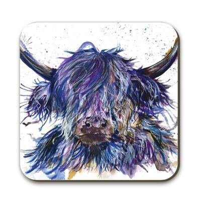Splatter Scruffy Coo Highland Cow Coaster
