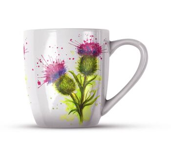 Mug en porcelaine tendre - Fini à la main - Splatter Thistle Scotland 2