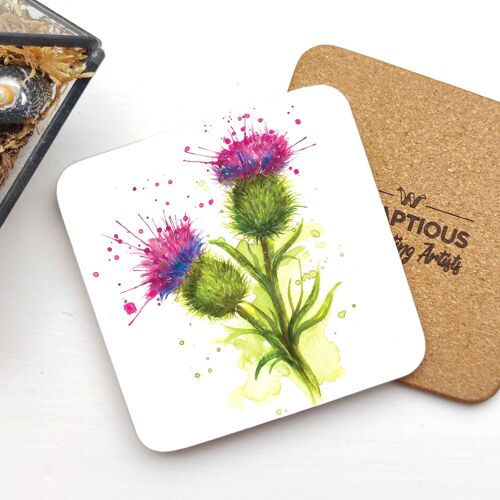 Coaster - Splatter Thistle Scotland