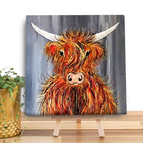 Windswept Highland Cow Mini Canvas